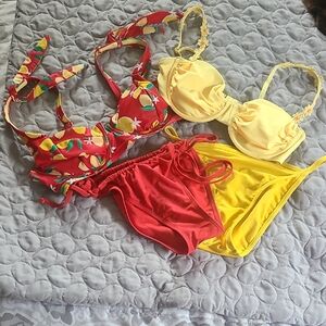 Red and Yellow Bikini Set
